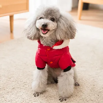 Cel mai nou animal de Companie Bumbac Căptușit Haine de Câine pentru Câini Mici Toamna Iarna Gros Jos Haina Caine Costume pentru Câini de talie Mică de Companie Jachete de Iarnă
