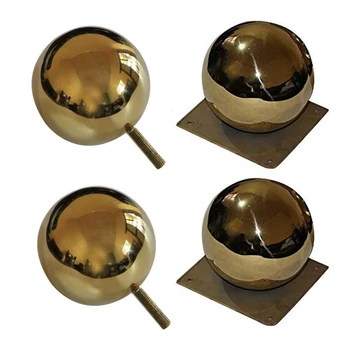 Metal Canapea Picioare, din Oțel Inoxidabil de Aur Masă de Cafea Cabinet Baie de Picioare Inaltime 12cm Gol Sferice Mobilier de 4 Bucati