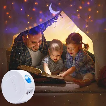 Bluetooth voice control cu led-uri Lumina de Noapte Proiector Cer Instelat Proiecție Ocean Val Val de Apă USB Lampa de Noapte pentru Copii nebuloasă lumina