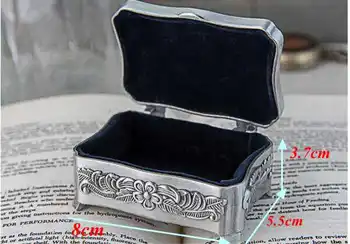 Retro europene de dimensiuni mici de metal cutie de bijuterii cutie de depozitare cutie de tinichea pentru machiaj organizator cutie de metal pentru fete cadou Z159