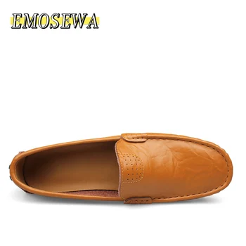 EMOSEWA de Înaltă Calitate din Piele Barbati Pantofi Moale Mocasini Mocasini Brand de Moda Bărbați Apartamente Confortabile de Conducere Pantofi Marime Mare 36~50