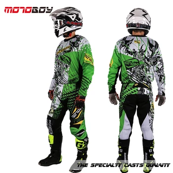 Motoboy Bărbați Profesionale off-Road de Curse Motocross de Poliester Tricou Sport Tricou Gâfâi Costum Set cu Culoare de Imprimare Rapid Uscat