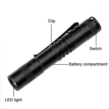 10buc Puternic rezistent la apa Lanterna LED-uri Lanterna Lanternas comuta modul single zoomable baterie AAA Lumini Portabile, pentru camping