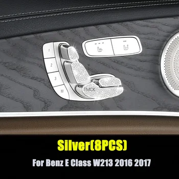 8PCS Pentru Mercedes Benz E-Class W213 2016 2017 Masina de Styling, Accesorii pentru Uși Comutator de Reglare a Scaunului Diamant Decor Capacul Ornamental