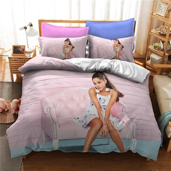 Populare Ariana Grande 3d Set de lenjerie de Pat pentru Adulti Copii Carpetă Acopere Set cu fata de Perna Twin Plin Regina King Seturi de Lenjerie de Pat Lenjerie de pat