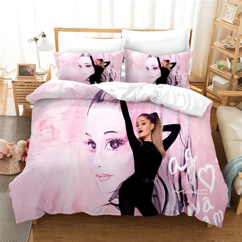 Populare Ariana Grande 3d Set de lenjerie de Pat pentru Adulti Copii Carpetă Acopere Set cu fata de Perna Twin Plin Regina King Seturi de Lenjerie de Pat Lenjerie de pat