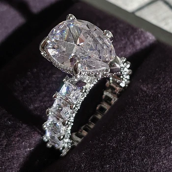 2021 nou de lux pere argint 925 inel de logodna pentru femei lady cadou de aniversare de bijuterii en-gros R5879
