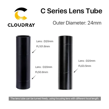 Cloudray, Seria C, CO2 Obiectiv Tub Exterior cu Diametrul de 24mm pentru Lentile Dia.20mm FL50.8/63.5/101.6 MM pentru Masina de debitare cu Laser CO2