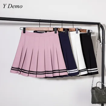 Vara Harajuku Uniforme Femei Fusta Plisata Scurt Fusta Mini De Talie Mare Plus Dimensiune