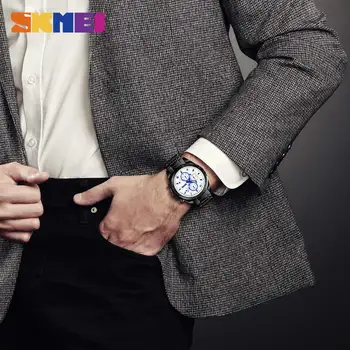 Skmei Brand de Lux Sport de Bărbați Cuarț Ceas pentru Bărbați Impermeabil Ceas de mână de sex Masculin Militare din Oțel Ceasuri Relogio Masculino 2020