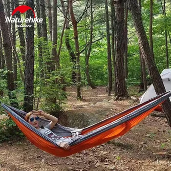Naturehike Singur Hamac Dublu Adult În Aer Liber Călătorie Backpacking Supraviețuire Vânătoare Pat De Dormit Portabil Cu Bretele Carabină