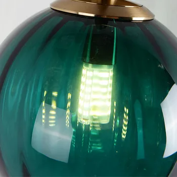 JIAMEN Moderne Pandantiv de Sticlă iluminat cu Led-uri G9 Agățat Lampă de Aur Corpuri Rotunde pentru Acasa, Camera de zi Dormitor Bucatarie Decor corp de Iluminat