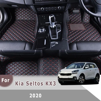 RHD Covoare Pentru Kia Seltos KX3 2020 Auto Covorase Interior Auto Accesorii Piese Artificiale Covoare din Piele rezistent la apa Dash Jos