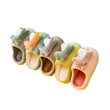 Iarna Dinozaur Papuci Pentru Copii Papuci Confortabile Copilul Cald Bumbac Pantofi Băieți și Fete Interior Casa Animal de Pluș Moale 2021