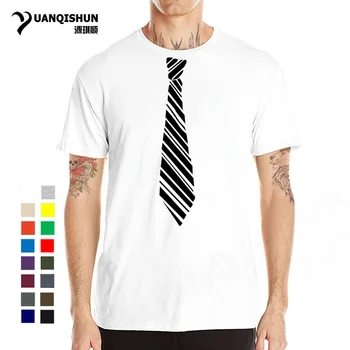 YUANQISHUN 2018 Vara Fals Cravată Costum de Print T Shirt de Colectare 18 Stiluri 3D de Moda de Înaltă Calitate din Bumbac tricou Amuzant Lega Tricouri