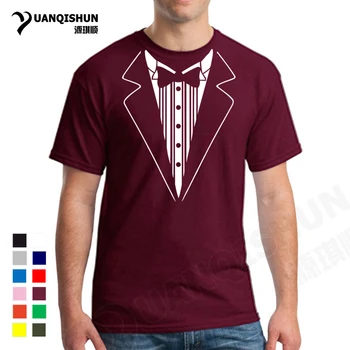YUANQISHUN 2018 Vara Fals Cravată Costum de Print T Shirt de Colectare 18 Stiluri 3D de Moda de Înaltă Calitate din Bumbac tricou Amuzant Lega Tricouri