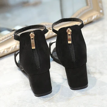 Fierbinte 2019 Noi De Vara Pătrat Înaltă Calitate, Pantofi Cu Toc Femei Sandale De Doamnelor Plat Deget De La Picior Deschis Doamnelor Papuci De Casă Bling