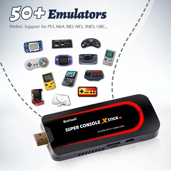 Super Consola X Stick Mini Consola de jocuri Video Emulator Built-in 50000+ Jocuri Duble Controller Player 4K pe 64 de Biți Retro Console