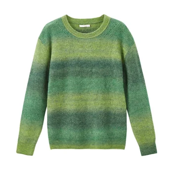 INMAN Primăvară O-Gât Scăzut de Umăr de Culoare Schimbare Treptată Stil Liber Tricot-wear pulover Pulover
