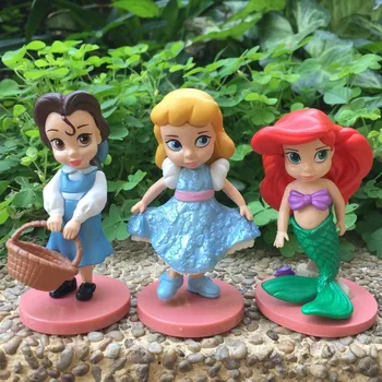 Disney Princess Jucării 11pcs 8cm Moana Alba ca Zapada Merida Cifrele de Acțiune Mulan Sirena, Jasmine, Tiana Păpuși pentru Copii Jucarii Pentru Copii