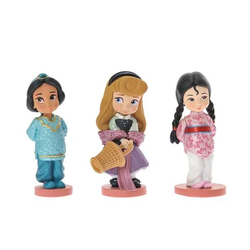 Disney Princess Jucării 11pcs 8cm Moana Alba ca Zapada Merida Cifrele de Acțiune Mulan Sirena, Jasmine, Tiana Păpuși pentru Copii Jucarii Pentru Copii