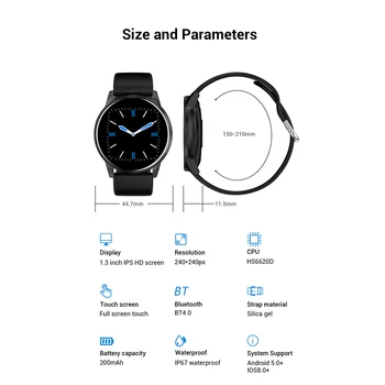 1.3 Inch, Bluetooth, Touch Screen Smart Watch Monitor de Ritm Cardiac Exercițiu Pas Tracker de Fitness Smartwatch-Bratara pentru Barbati Femei