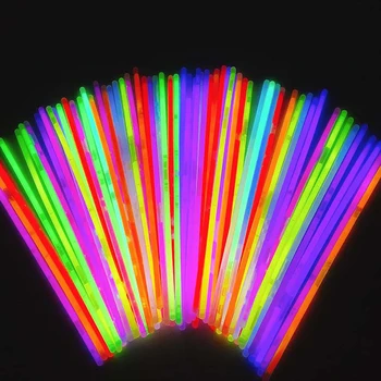 100buc /Lot Stralucitoare Bastoane de Fluorescență Intermitent Bratari Colier Neon Luminoase, pline de culoare Lumina LED-uri Nunta, Petrecere, Eveniment, Festival