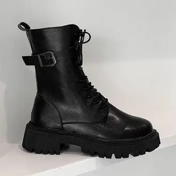 Pantofi pentru femei tineret tendință de iarna alunecare purta confortabil tub moale pantofi cu Fermoar Toc Pătrat Chelsea Botas Mujer Femeie Cizme
