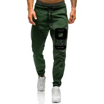Noi Jogging pantaloni de Trening Barbati Pantaloni de 8 caractere de Imprimare de Proiectare Culoare Solidă Talie Elastic Pantaloni Streetwear Sport Trening