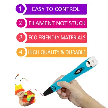 Dikale de Imprimare 3D Pen USB Canetas Creative a 7-a Generație Impresora Magica 3D Pen Scribble Desen Stilou Filament PLA Copil Adult Cadou