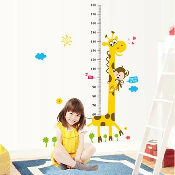Zs Autocolant de înălțime pentru copii Girafa Autocolante de Perete pentru Copii Desene animate Wall Decal Autocolant de Perete pentru Camera Copii Copil Pepinieră