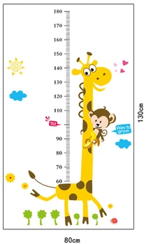 Zs Autocolant de înălțime pentru copii Girafa Autocolante de Perete pentru Copii Desene animate Wall Decal Autocolant de Perete pentru Camera Copii Copil Pepinieră