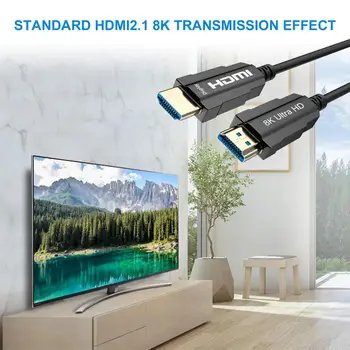 8K Optic Cablu HDMI 2.1 Fibre 8K@60HZ 4K @120HZ HDCP2.2 UHD HDR 48Gbps 10m 15m 20m pentru LCD HD TV, Laptop, Proiector, Calculator PS4