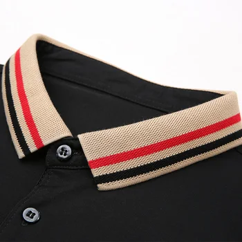 De Brand nou cusătură tricot rever maneca scurta tricou de culoare solidă pentru bărbați broderie absorbant de sudoare subțire tricou polo maree