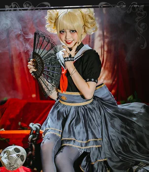 VEVEFHUANG Anime! Eroul Meu Mediul Academic Himiko Toga De Flori Rochie De Mireasa Gotic Minunat Lolita Uniformă Cosplay Costum Pentru Femei Partid
