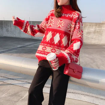 Retro toamna și iarna tricot pulover 2020 coreene noi pulover pentru femei jacheta maneca Lunga guler