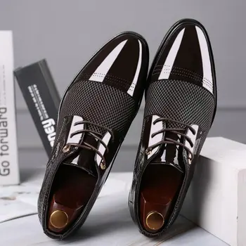 New Sosire Bărbați Formale Alunecare Pe Pantofi barbati din Piele Pantofi Plat sapato sociale masculino de Afaceri de sex Masculin Pantofi A53-16