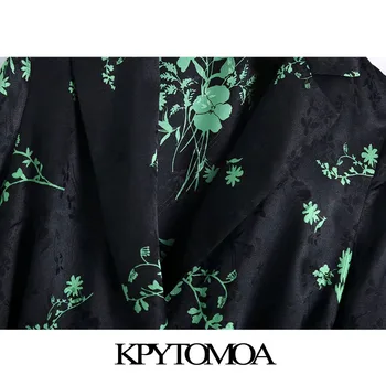 KPYTOMOA Femei 2021 Moda Cu Centura Crossover Jacquard Bluze Vintage Maneca Lunga Partea de Guri de sex Feminin Tricouri Blusas Topuri Chic