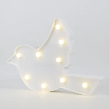 28.5 cm cele mai populare pasăre mică păsărică interioară lampă de masă decorare marquee scrisoare de plastic de lumină lumina led 3d scrisoare semn