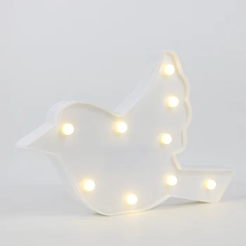 28.5 cm cele mai populare pasăre mică păsărică interioară lampă de masă decorare marquee scrisoare de plastic de lumină lumina led 3d scrisoare semn
