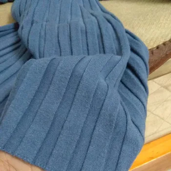 Iarna coreean Talie Mare Maxi Rochie Lunga de Tricotat cu Dungi Tricotate Pulover cu mâneci Lungi Pulovere Femei Jumper Pull Femme Albastru