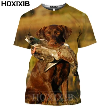HOXIXIB Pescuit Tricou Barbati Câine de Formare Fierbinte de Imprimare 3D Câmp de Vânătoare Tricou Femei Harajuku Sălbatice Animale Sălbatice Cosplay Sport