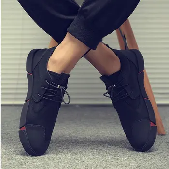 MARE DIMENSIUNE de 46 de Brand NOU de Înaltă calitate, toate Negre de piele Barbati Adidasi casual Pantofi de brand Nou sosit apartamente pantofi de mers pe jos LG-00