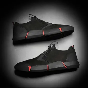 MARE DIMENSIUNE de 46 de Brand NOU de Înaltă calitate, toate Negre de piele Barbati Adidasi casual Pantofi de brand Nou sosit apartamente pantofi de mers pe jos LG-00