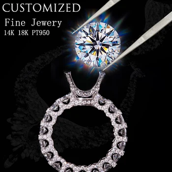 Personalizeaza Bijuterii de Servicii personalizate moissanite inel, inel cu Diamant sau ,inel de smarald ,Rubin inel 14K, 18K ,Pt950