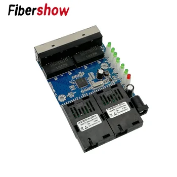 Fibre Ethernet switch 4 RJ45 2 SC Optic Media Convertorul de fibră Single Mode Port PCB 10/100M