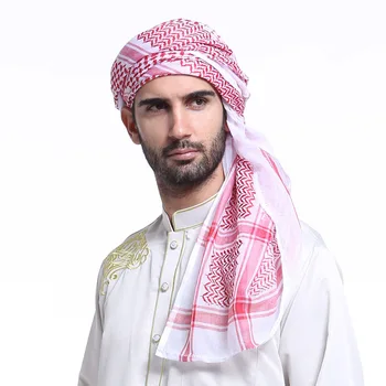 Bărbații Musulmani Cap Eșarfă Islamic Imprimate Eșarfă Turban arabă Acopere Capul FS99