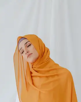 Malaezia Femei Simplu Șifon Eșarfă Hijab Folie De Primavara-Vara De Culoare Solidă Șal Lung Turban Bentita Populare Musulmane Doamna Headwrap
