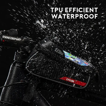 Bicicleta Geanta Cadru Fața de Sus a Tubului Impermeabil Bicicleta Saci de 6.0 în Caz de Telefon Touchscreen rezistent la apa Sac Biciclete MTB de Ciclism Accesorii