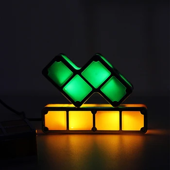 DIY Tetris Lumina Puzzle 3D LED Lumina de Noapte Inducție Centralizare Colorat Creative pentru Copii Jucarii Bloc Lampa de Noapte Retro Joc Turn